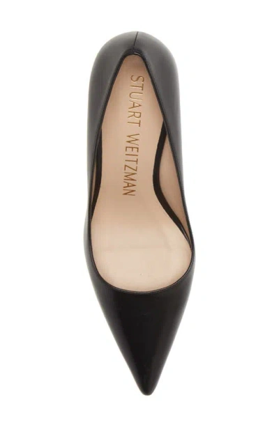 Shop Stuart Weitzman Stuart Pointed Toe Pump In Black Leather