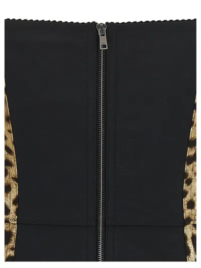 Shop Dolce & Gabbana 'leopardo' Corset Dress In Multicolor