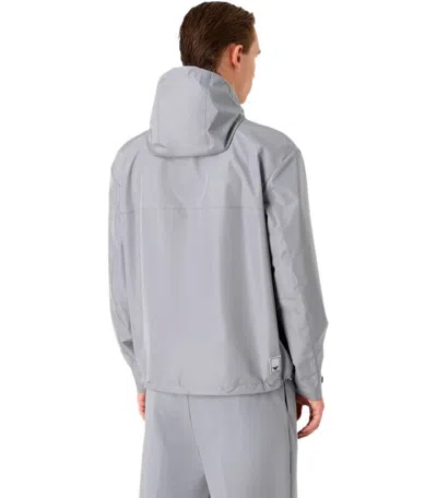 Shop Emporio Armani Travel Essential Grey Hooded Jacket