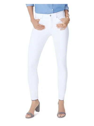 Shop Nydj Ami Womens Mid-rise Denim Skinny Jeans In White
