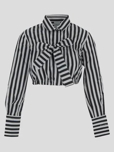 Shop Patou Shirts In Black Small Stripes