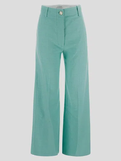 Shop Patou Trousers In Mint Green
