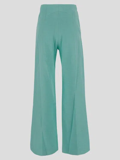 Shop Patou Trousers In Mint Green