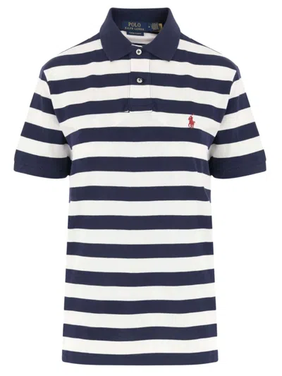 Shop Polo Ralph Lauren Slim Fit Horizontal Striped Polo Shirt Clothing In Blue
