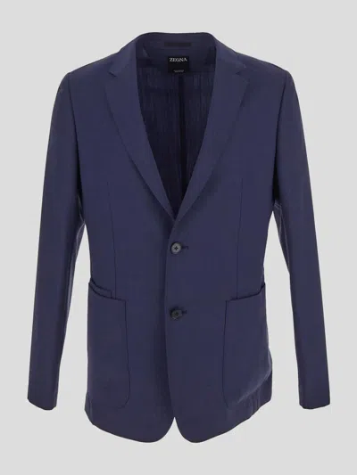 Shop Zegna Suit In Blue