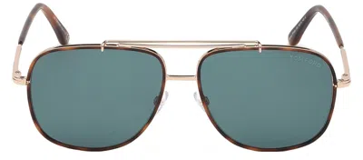 Shop Tom Ford Benton M Ft0693 28v Navigator Sunglasses In Brown