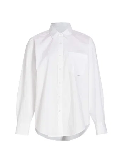 Shop Alexander Wang T Women's Boyfriend Pocket Shirt In White