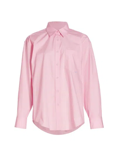 Shop Alexander Wang T Women's Boyfriend Pocket Shirt In Light Pink