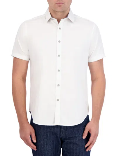 Shop Robert Graham Men's Cruz Control Button-front Shirt In White