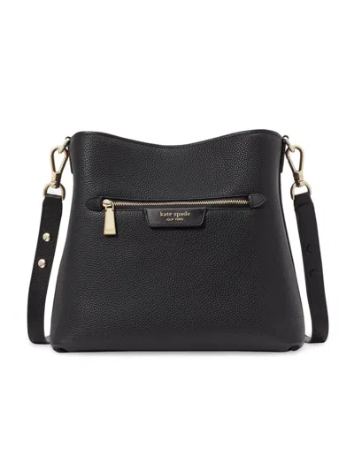 Shop Kate Spade Women's Hudson Pebbled Leather Shoulder Bag In Black