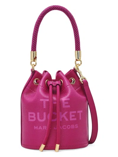 Shop Marc Jacobs Women's The Leather Bucket Bag In Lipstick Pink