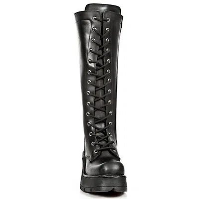 Pre-owned New Rock Rock Boots Womens Punk Gothic Stiefel - Style 236 S1 Schwarz - Damen