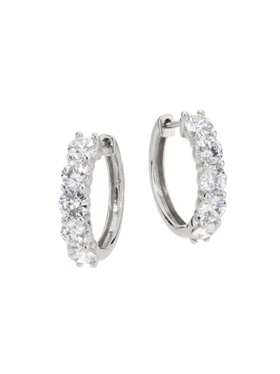 Shop Saks Fifth Avenue Women's 14k White Gold & 2.50 Tcw Lab-grown Diamond Hoop Earrings/19mm