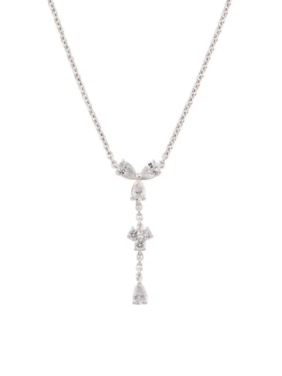 Shop Saks Fifth Avenue Women's 14k White Gold & 0.5 Tcw Lab-grown Diamond Y-necklace