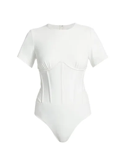 Shop Cami Nyc Women's Xenia Corset Bodysuit In White