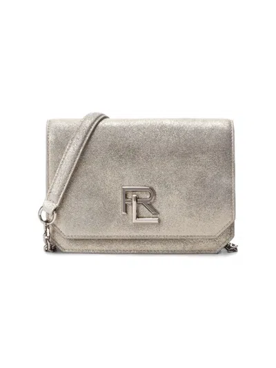 Shop Ralph Lauren Women's Rl 888 Metallic Mini Crossbody Bag In Platinum