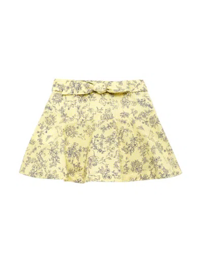 Shop Golden Goose Little Girl's & Girl's Journey Volant Floral Skirt In Lemonade  Eclipse
