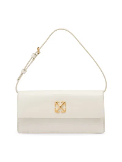 Shop Off-white Women's Jitney 1.0 Leather Shoulder Bag In White