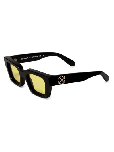 Shop Off-white Men's Virgil 145mm Square Sunglasses In Black Yellow