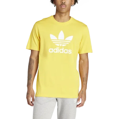 Shop Adidas Originals Mens  Trefoil T-shirt In Bold Gold