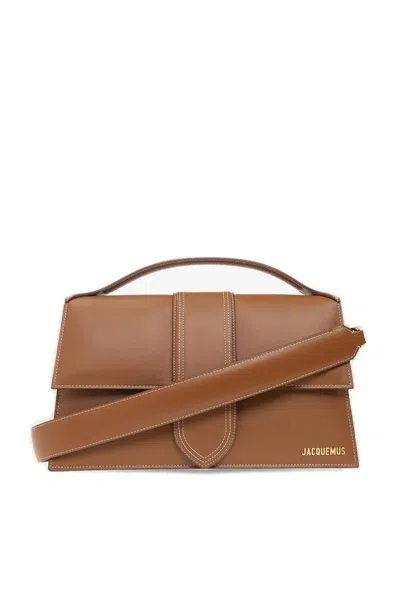 Shop Jacquemus Le Bambinou Shoulder Bag In Brown
