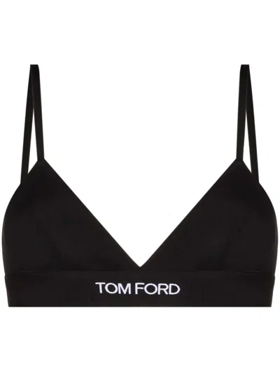 Shop Tom Ford Modal Signature Bra In Black