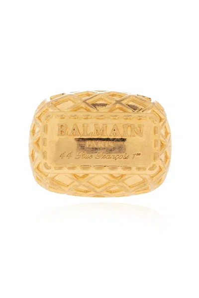 Shop Balmain Brass Ring In Gold