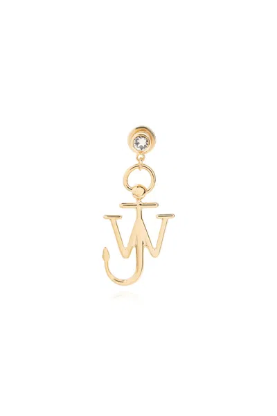 Shop Jw Anderson J.w. Anderson Mono Earring With Logo In Gold