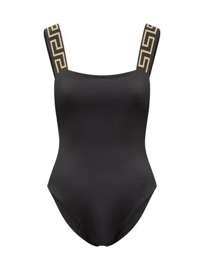 Shop Versace Swimsuit One-piece In Nero