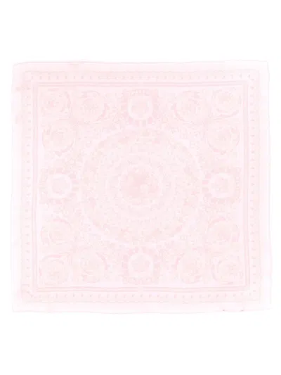 Shop Versace Silk Scarf In Rosa