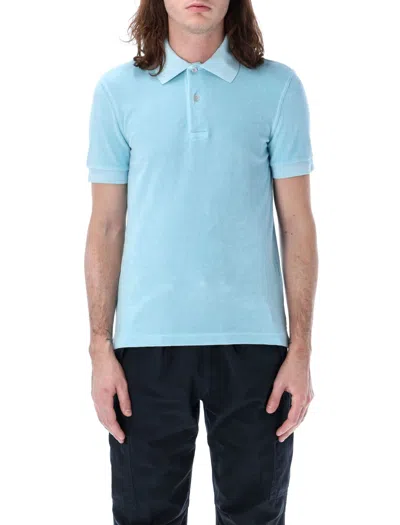 Shop Tom Ford Towelling Polo In Sky