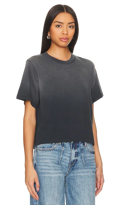 Shop Michael Lauren Hester Ombre Crop Boxy Tee In Black