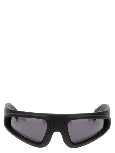 Shop Rick Owens Ryder Wrap Around Frame Sunglasses In Black