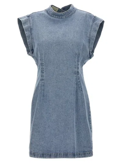 Shop Isabel Marant Nina Denim Mini Dress In Blue