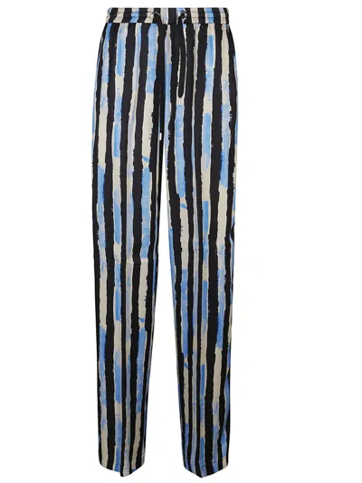 Shop Pinko Striped Drawstring Trousers In Multi