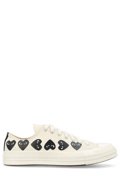 Shop Comme Des Garçons Play X Converse Heart Logo Printed Low In White