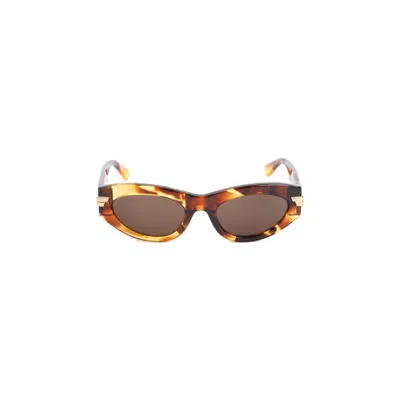 Shop Bottega Veneta Eyewear Cat Eye Frame Sunglasses In Brown