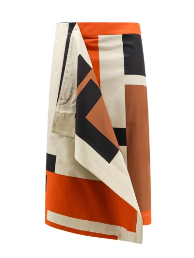 Shop Fendi Skirt In Orange