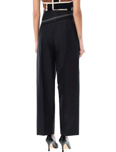 Shop Fendi Tailored Trousers In Black