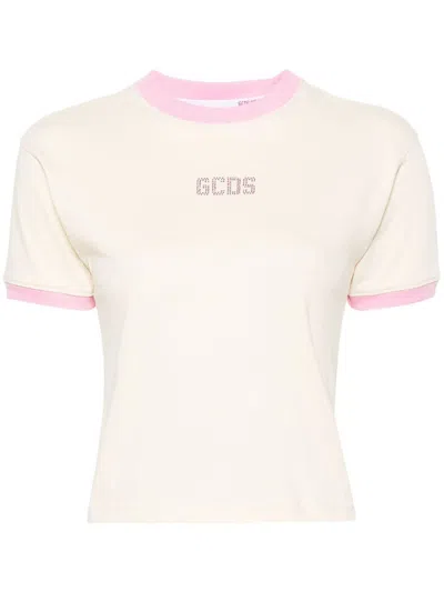 Shop Gcds T-shirt With Decoration In Pink & Purple