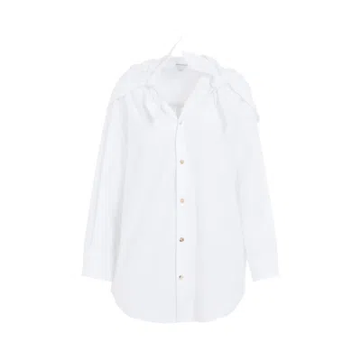 Shop Bottega Veneta Knot Detailed Compact Shirt In White
