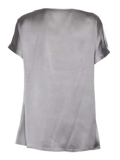 Kangra Cashmere Gray Viscose Blouse In Gray