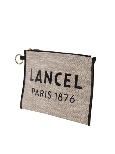 Shop Lancel Pochette In Beige