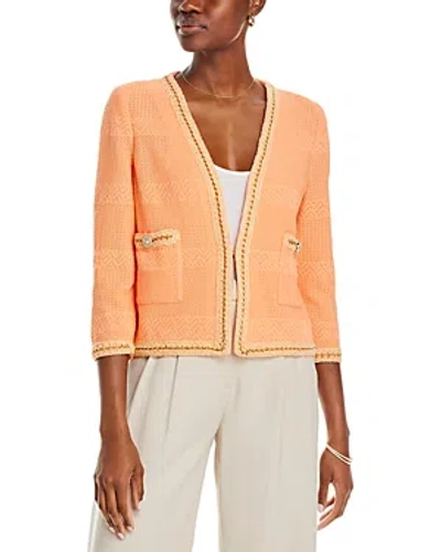 Shop Misook Tweed Knit Heritage Jacket In Peach Blossom