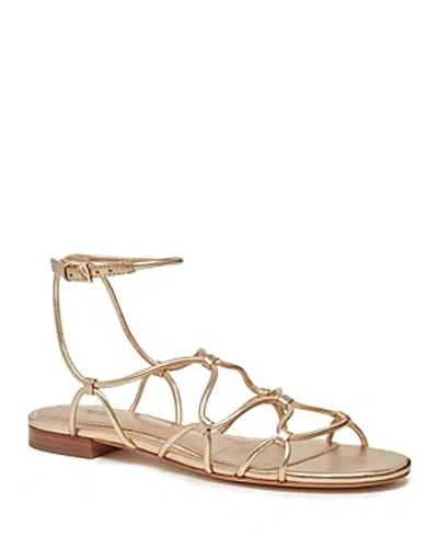 Shop Paige Women's Phoebe Lace Up Ankle Strap Sandals In Dark Gold
