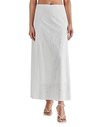 Shop Steve Madden Amalia Cotton Eyelet Maxi Skirt In White