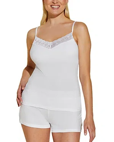 Shop Cosabella Giulia Sleep Classic Lace Camisole Pj Set In White