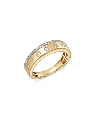 Shop Bloomingdale's Diamond Double Row Wedding Band In 14k Yellow Gold, 0.40 Ct. T.w.
