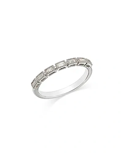 Shop Bloomingdale's Diamond Emerald Cut Band In 14k White Gold, 0.20 Ct. T.w.