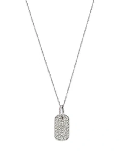 Shop Bloomingdale's Diamond Dog Tag Pendant Necklace In 14k White Gold, 0.50 Ct. T.w.